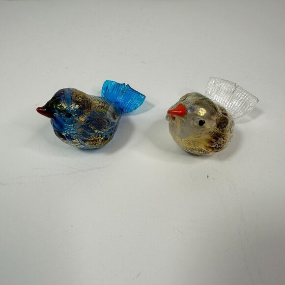 Made in Murano Italy Blown Glass 2 Birds Vintage Multicolor 3.5"x 2.5" - Picture 3 of 13
